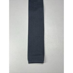 Van Heusen Popcorn Knit Sock Tie Square End Grey Retro Slim 2 1/2"X55"